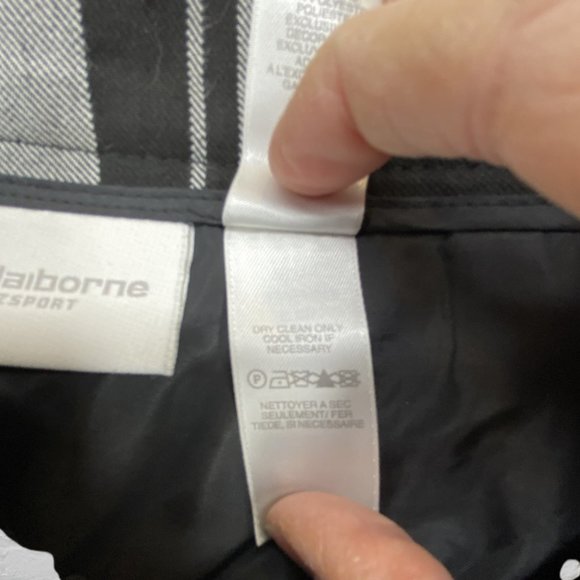 Liz Claiborne Black and White Plaid Wrap-Around Maxi Skirt - Picture 11 of 12